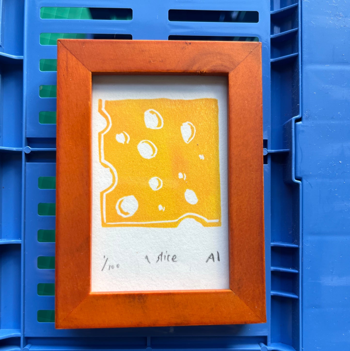 Framed slice of cheese #1