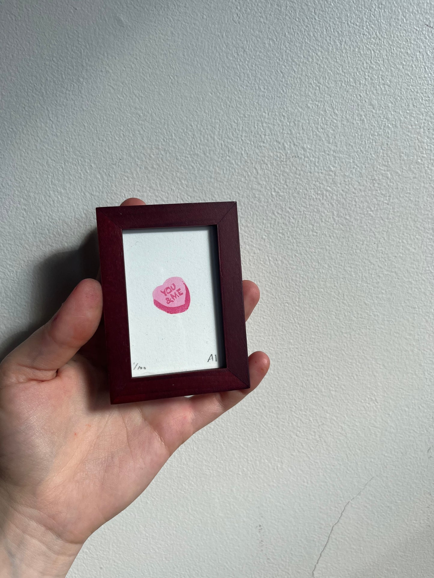 Framed "You & Me" Conversation heart