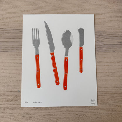 Orange Silverware